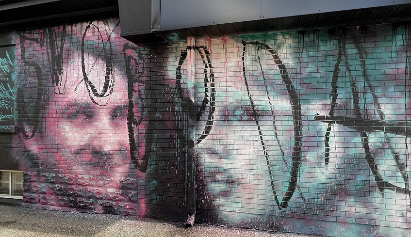 mural outside of Benz Gallery located in London, Ontario.