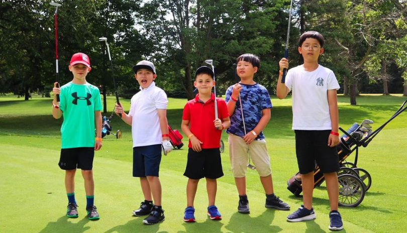 Children playing golf at East Park