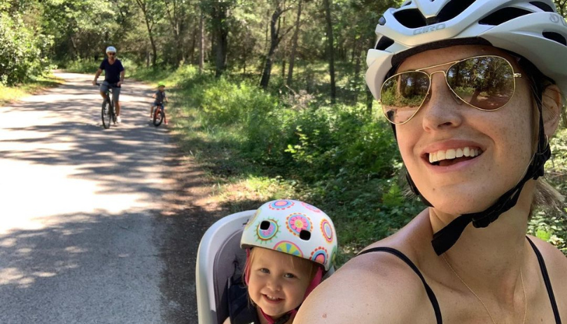 Biking riding in Pinery Provincial Park in Grand Bend, Ontario