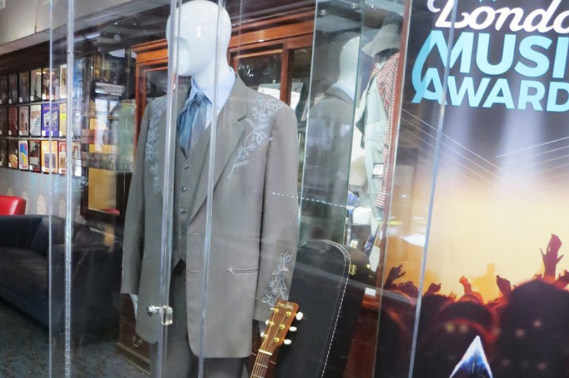 Historic musical artifacts on display at The London Music Hall of Fame located in London, Ontario