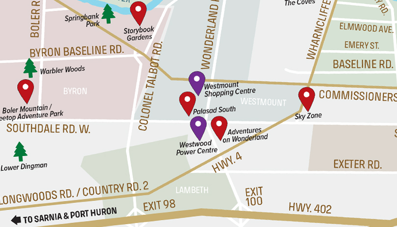 Map of London, Ontario, Canada