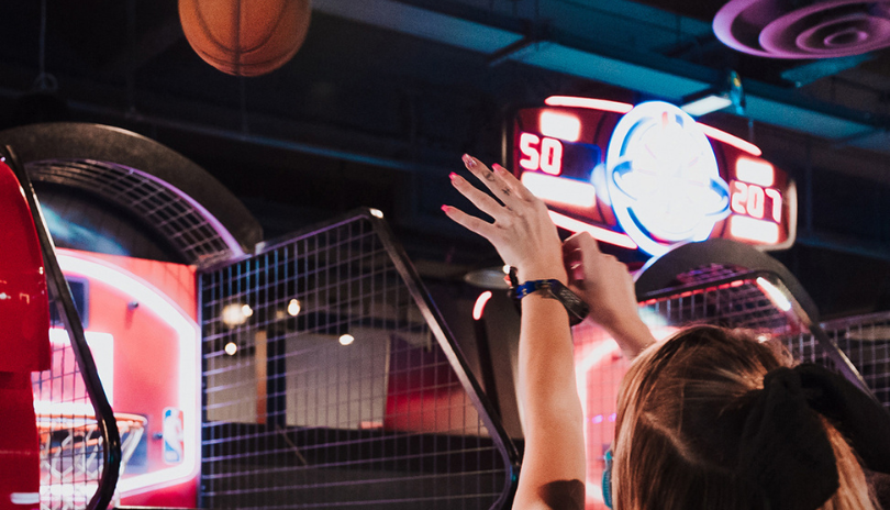 PLaying basketball at the Rec Room