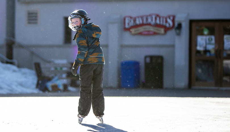 Child skating at Storybook Gardens in London, ON