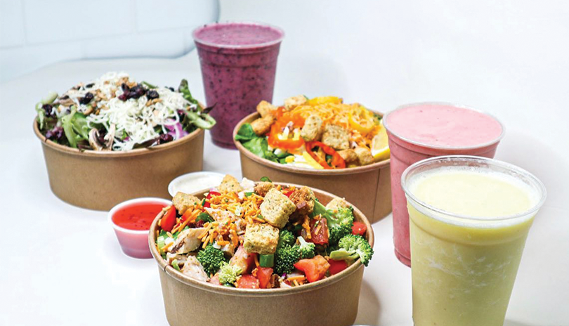 Selection of bowls and smoothies from The Salad Bowl