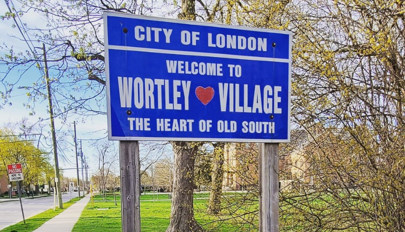 Sign for Wortley Village. London Ontario