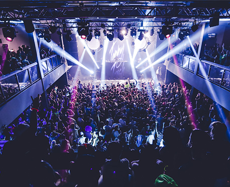 audience watching artists at London Music Hall