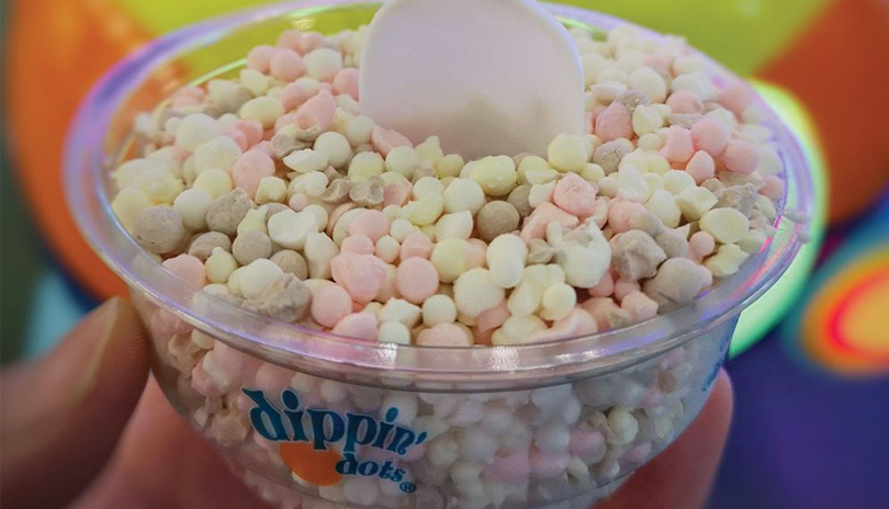 dippin dots ice cream in a cup