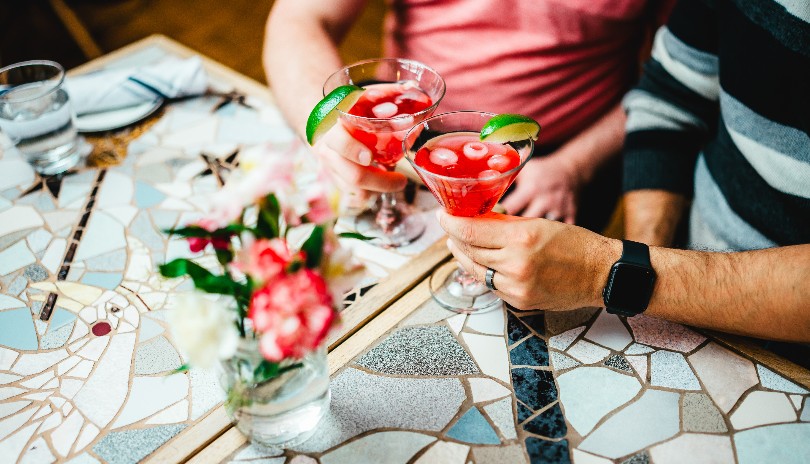 close up of two fruity and cold cocktails at Blackfriars Bistro in London, Ontario