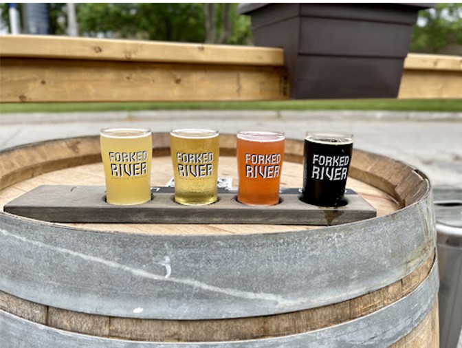 fleet of various beers from forked river brewing company