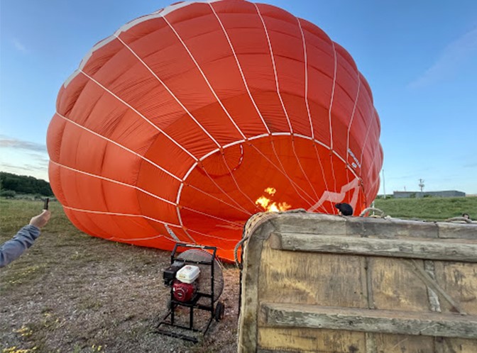 hot air balloon being inflated