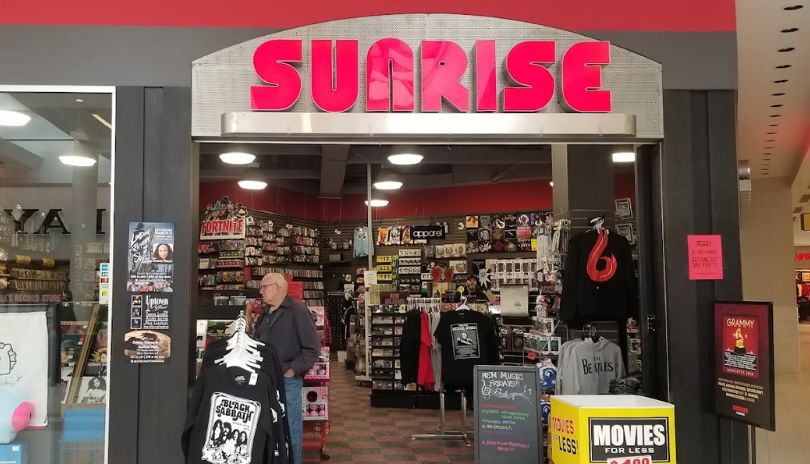 Sunrise Records storefront in a mall.
