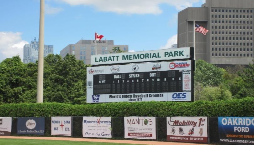 The Scoreboard at Labatt Memorial Park in London, ON