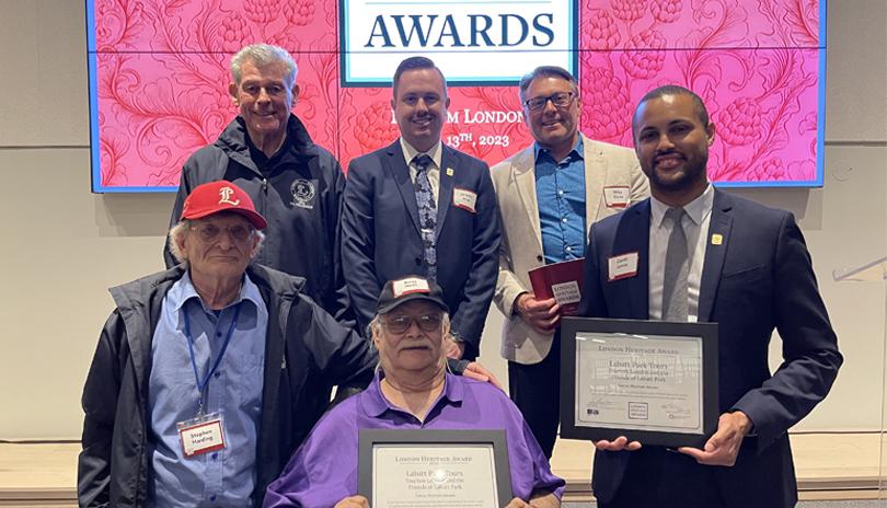 Labatt Park Tours presented with Local History Award at 2023 London Heritage Awards