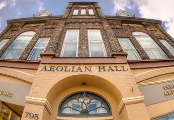 Exterior main front entrance of Aeolian Hall located in London, Ontario