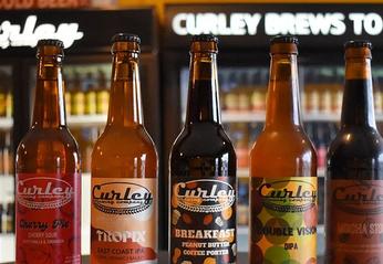 Various bottles of beer from Curley Brewing Company located in London, Ontario