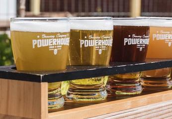 A tasting flight beer sampler from Powerhouse Brewing Company located in London, Ontario