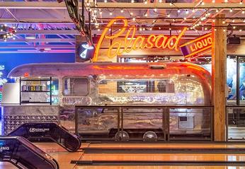 The bowling lanes at Palasad Social Bowl located in London, Ontario