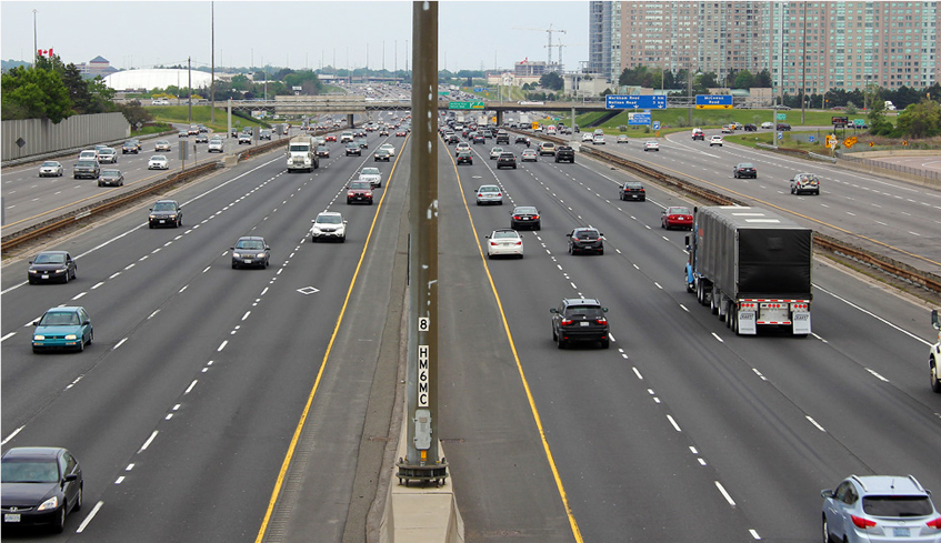 cars travelling on Highway 401